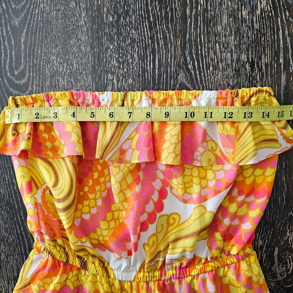 EUC *Banana Republic Trina Turk Collection* Silk Strapless Cocktail Maxi Dress 8 - Picture 4 of 11